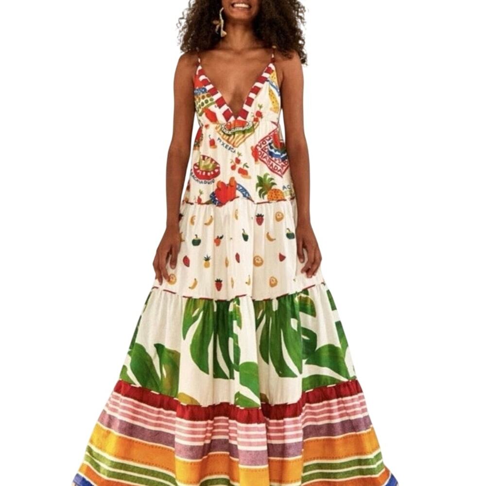 FARM RIO Mixed Picnic Maxi Dress Size XL New with Tag Sold out online - Picture 16 of 16